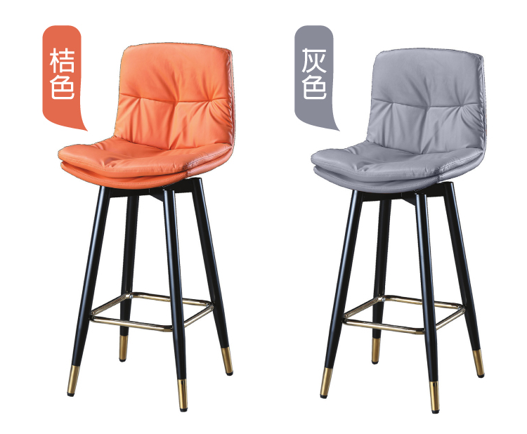 C477-16 208雙層皮吧椅 灰皮