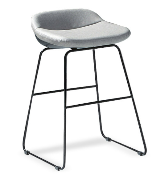 C477-8 113中吧椅 淺灰皮