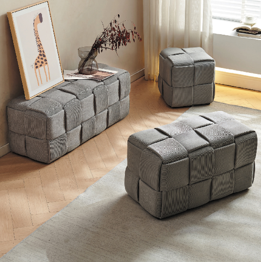 D345-14 100 方塊方凳 灰色