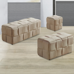 D345-15 100 方塊方凳 米白