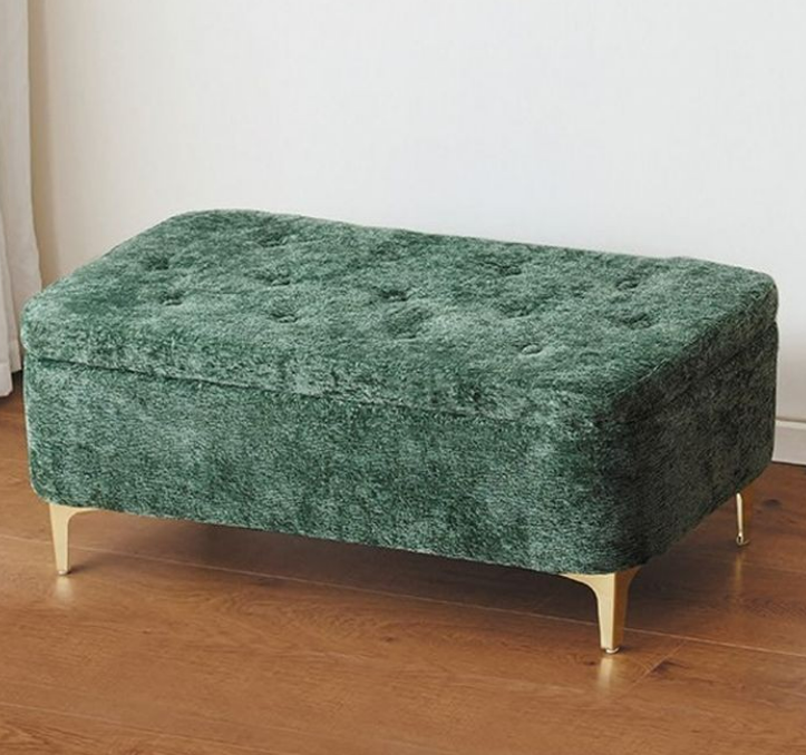 D346-10 21號蓓姬絨布收納椅  綠色