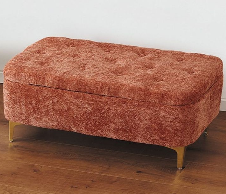 D346-11 21號蓓姬絨布收納椅 橘色