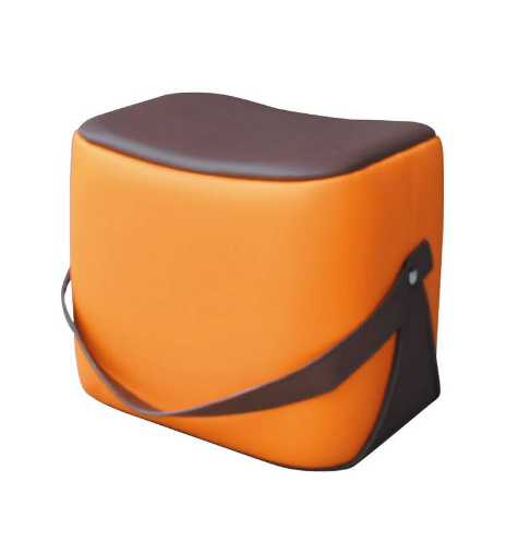 D347-22 橘橙馬鞍凳