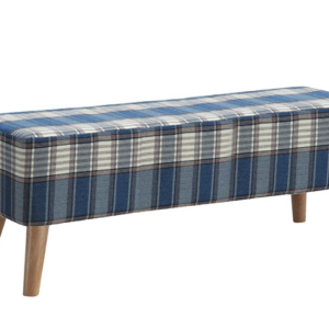 D349-1 1460 藍色格子布大長方凳