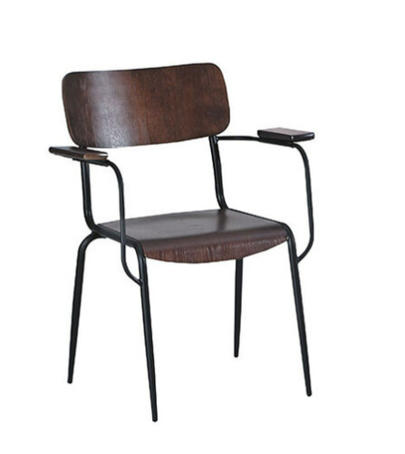 C490-17 咖啡扶手椅 木墊