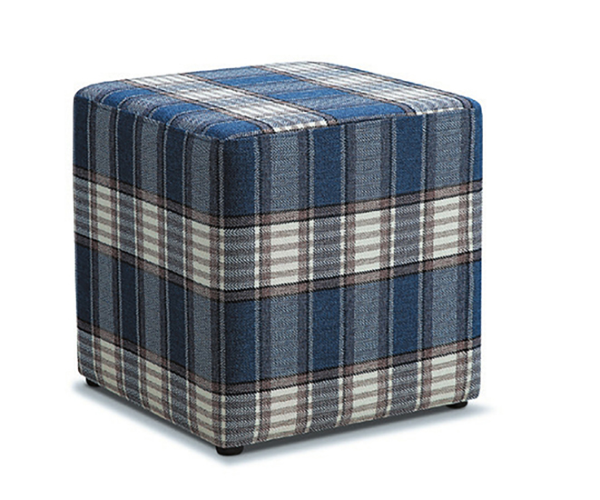 D349-7 1568 格子布小方凳 藍色