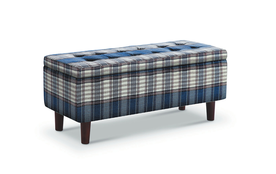 D349-9 1701 格子布長輔助椅 藍色