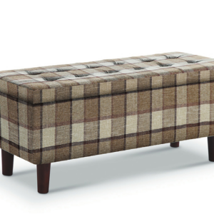 D349-8 1701 格子布長輔助椅 咖啡色