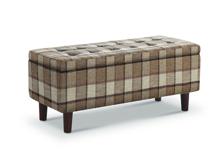 D349-8 1701 格子布長輔助椅 咖啡色