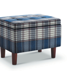 D349-11 1702 格子布小輔助椅  藍色