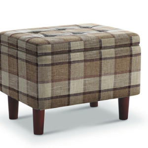 D349-10 1702 格子布小輔助椅 咖啡色