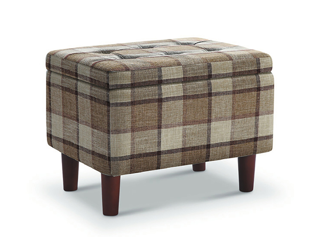 D349-10 1702 格子布小輔助椅 咖啡色