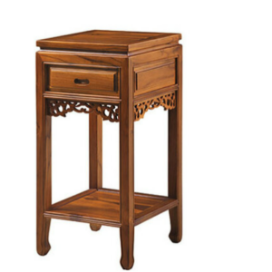 C492-12柚木實木花架 大 一抽