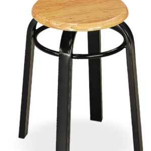 C491-12實木面圓板凳 有圈