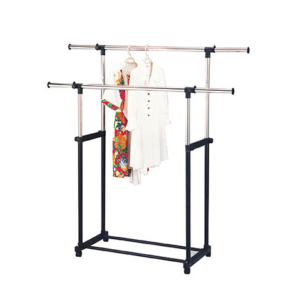 C493-14藍色衣架雙桿型 伸縮 塑膠輪 208KD