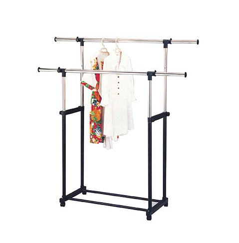 C493-14藍色衣架雙桿型 伸縮 塑膠輪 208KD