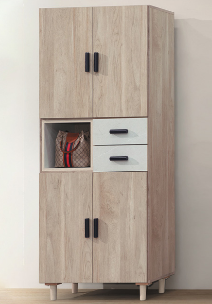 C503-4杜恩橡木白3*6尺高鞋櫃