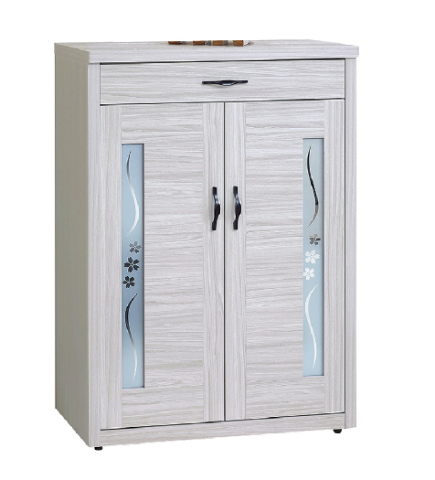 C510-2密卡登2.7尺鞋櫃 側板木心板 四片活動隔板 上抽九宮格