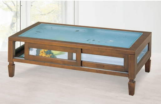 D372-1 來福發晶雕玻璃大茶几