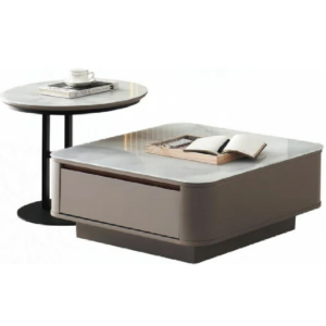 D374-5 納塔莉玻璃大茶几 含邊几