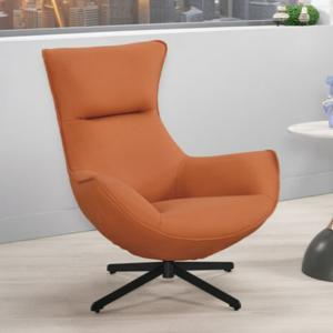 A1385-2格雷森休閒旋轉椅 橘色皮 坐高40公分