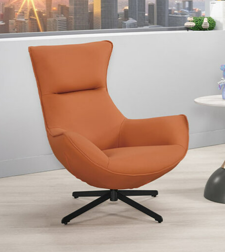 A1385-2格雷森休閒旋轉椅 橘色皮 坐高40公分