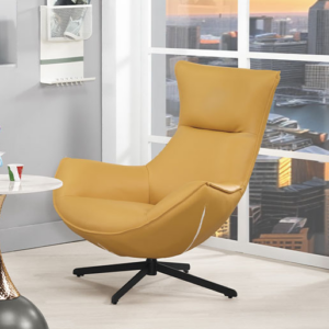 A1385-3格雷森休閒旋轉椅 黃色皮 坐高40公分