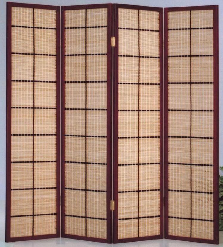 C519-5紅木竹編屏風