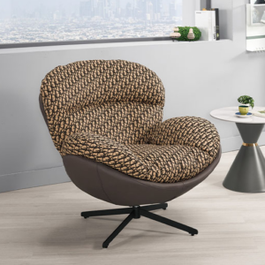 A1391-1海曼休閒旋轉椅 棕色皮  坐高51公分