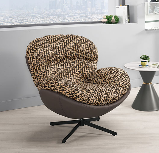 A1391-1海曼休閒旋轉椅 棕色皮  坐高51公分