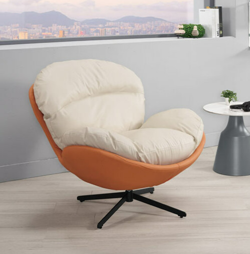 A1391-2海曼休閒旋轉椅 橘色皮  坐高51公分