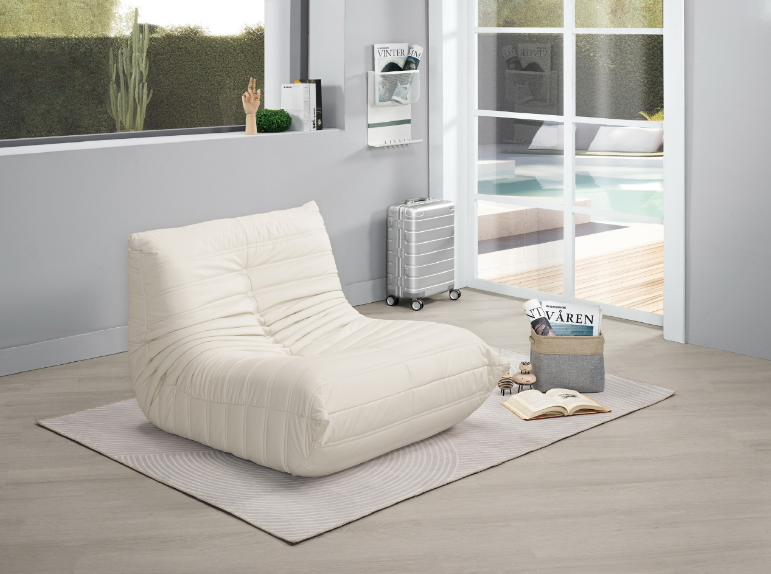 A1394-3哈爾休閒沙發椅 白色皮 坐高36公分