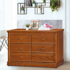 E9-8 楠檜柚木色3.9尺實木六斗櫃