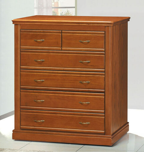 E10-2 楠檜柚木色3.2尺實木五斗櫃 鋼珠滑軌