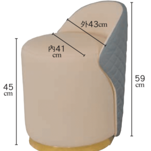 F14-13 造型椅 科技皮 卡其色配灰藍色