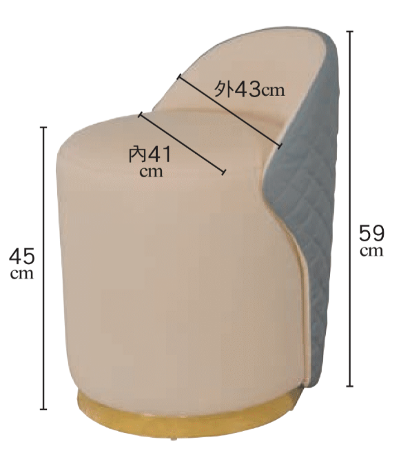F14-13 造型椅 科技皮 卡其色配灰藍色