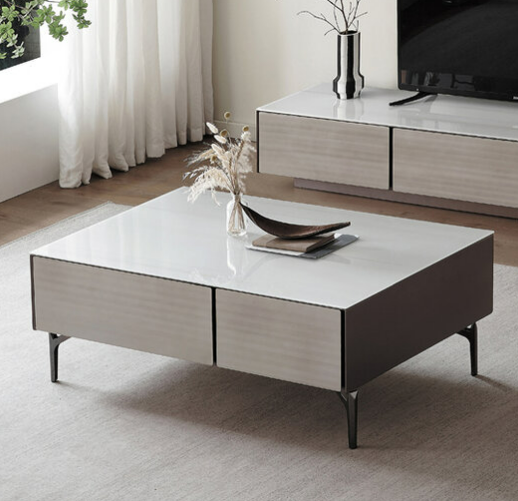 D381-2 吉伯特4.3尺玻璃大茶几  腳高19公分