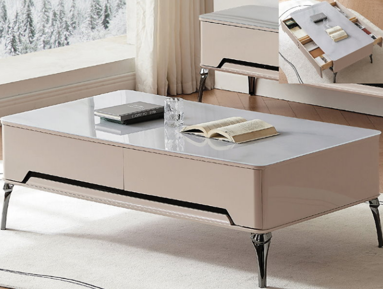 D382-4 摩根玻璃茶几  腳高20公分