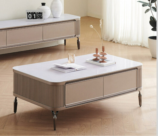 D383-4 奧莉薇玻璃茶几  腳高15公分