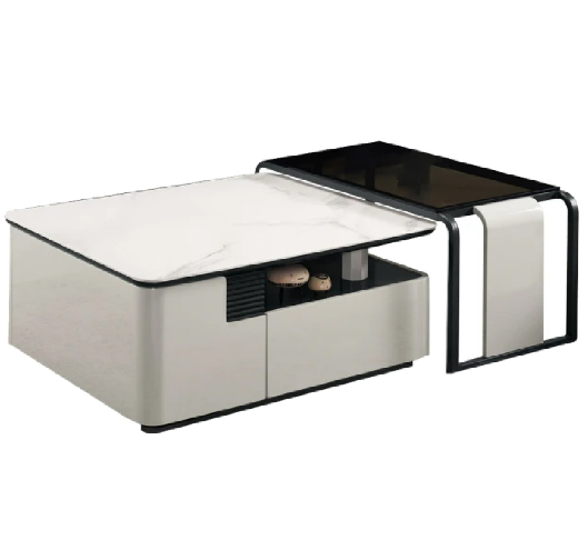 A1409-1波爾登組合岩板茶几 全組 抽屜雙邊造型 雙邊使用 桌面6MM岩板