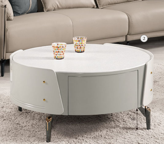 A1408-3德利克2.7尺岩板大圓几 桌面7MM岩板 抽屜雙邊造型 雙邊使用