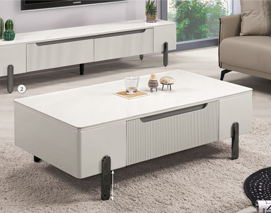 A1409-2波依德4.3尺岩板大茶几 抽屜雙邊造型 雙邊使用 桌面8MM岩板