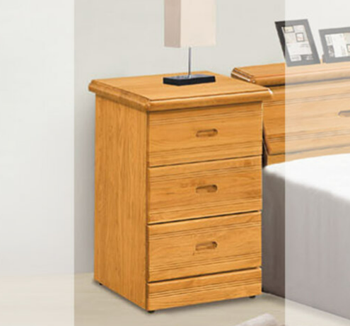 E16-3正赤陽木三抽床頭櫃 單只