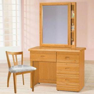E16-4 正赤陽木3.5尺鏡台 含椅