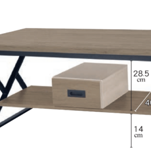 F77-4 三角型灰橡有抽大茶几 DIY