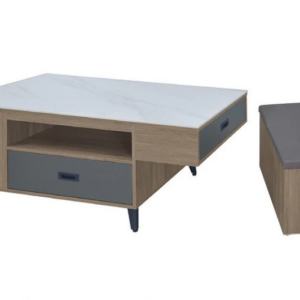 F530-3本田灰橡大茶几  12MM白岩板