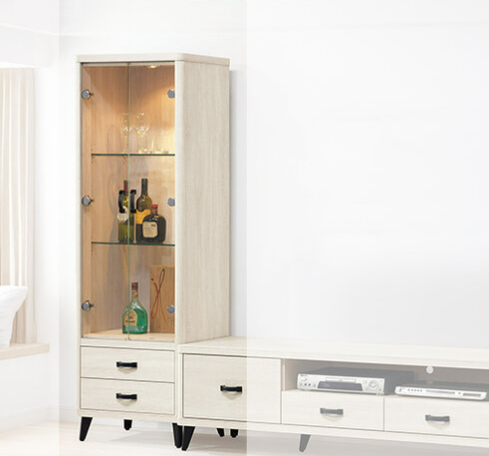 D398-3布萊德高櫃附兩片玻璃隔板