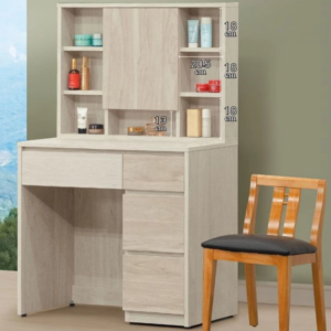 E58-3 原切雙色2.7尺化妝台 含椅