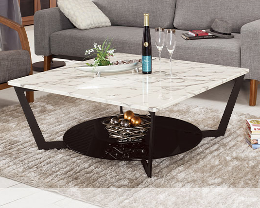 A1421-1哈里特原石大方几 附8MM強化烤漆玻璃