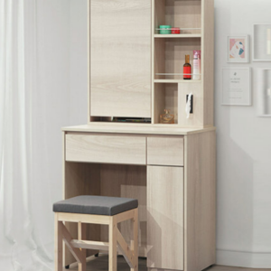 E28-11 卡洛琳北美杉木2.6尺鏡台 含椅